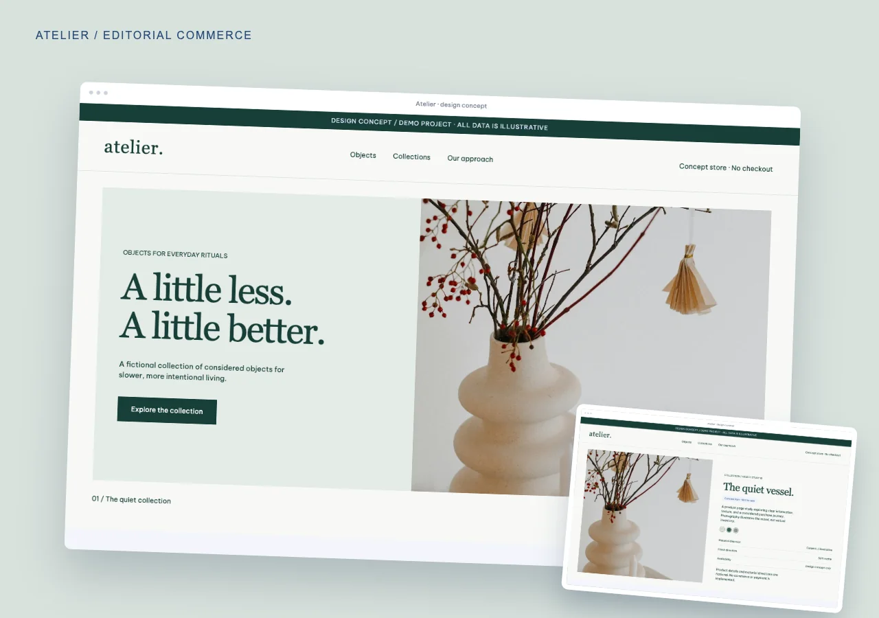 Atelier — storefront design concept
